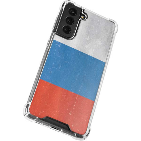 Russian Flag Distressed Galaxy S21 FE Clear Case